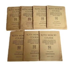 Antique David M Roth Memory Course 1918 Booklets 7 Lessons Complete Paperback